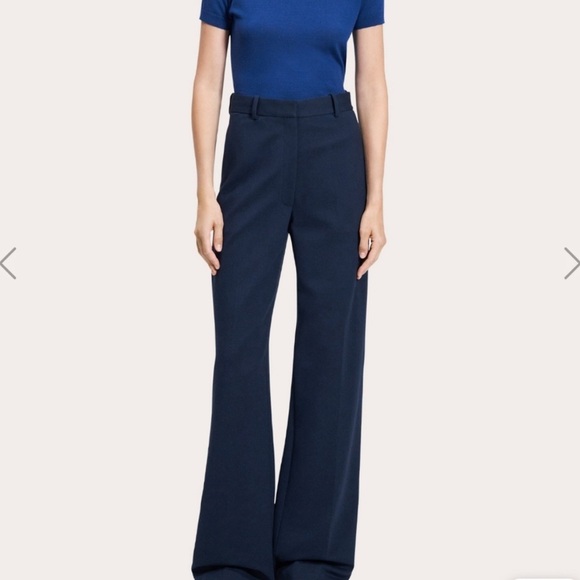 Theory Pants - Theory Classic Straight Leg Trousers in Ponte 2 Navy Size 8 NWOT